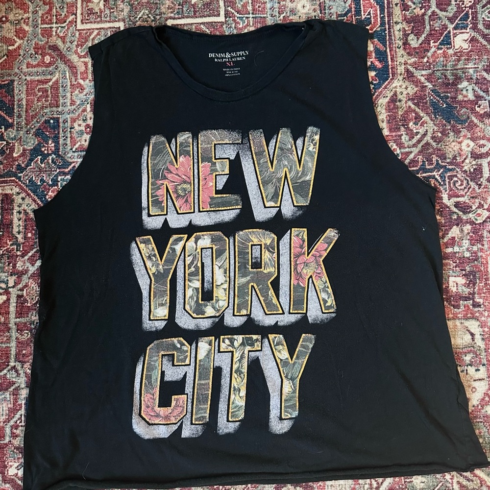 Denim & Supply Ralph Lauren Black Graphic Tank